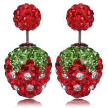 Shambhala Full Rhinestones Strawberry Design Double Earrings Crystal jewelry